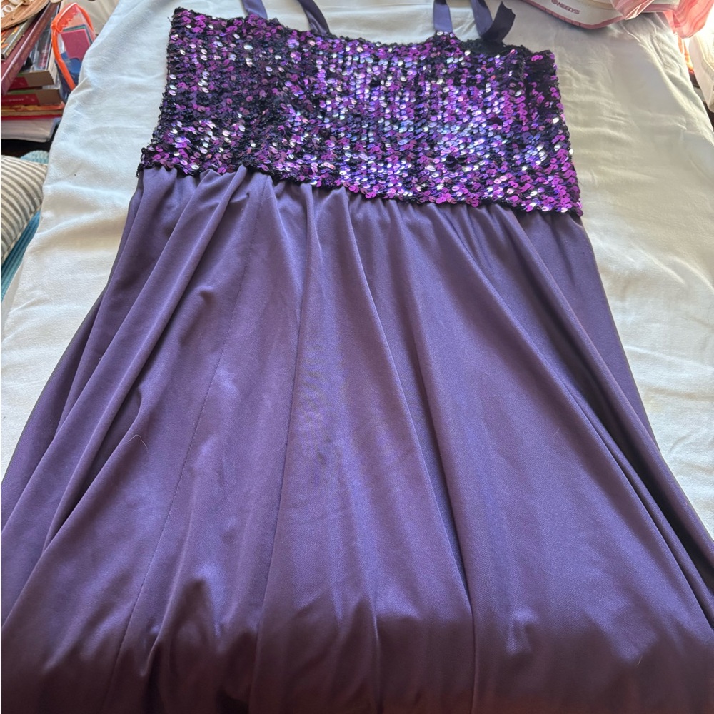 Purple Sequin Kids Dress